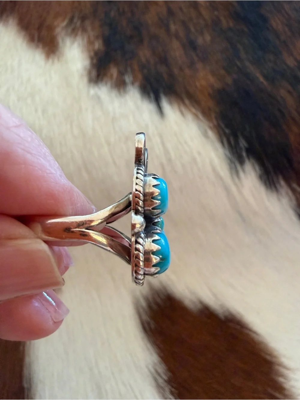 ❤️Kingman Turquoise Statement Sterling Robins Egg Blue Butterfly Size 7.75 Ring